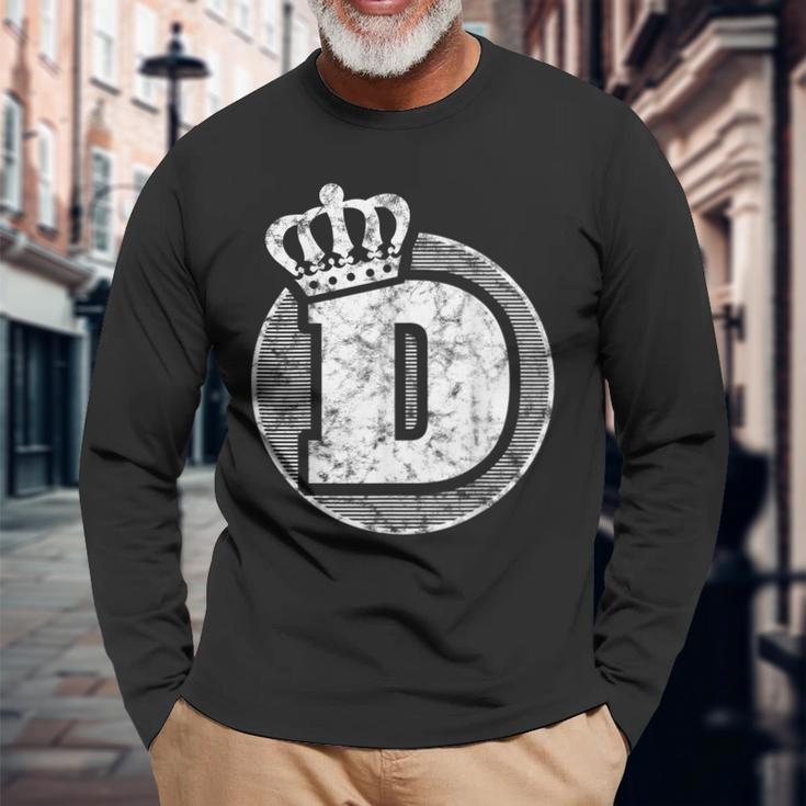 Cool Abc Name Letter D Character D Case Alphabetical D Long Sleeve T-Shirt Gifts for Old Men