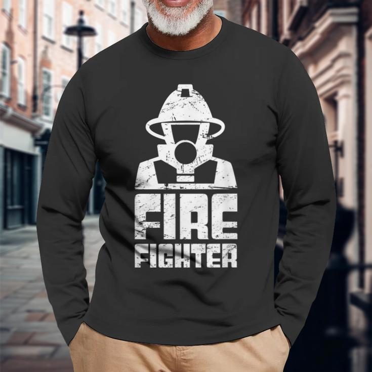 Cool Fire Department & Fire Fighter Firefighter Long Sleeve T-Shirt Gifts for Old Men