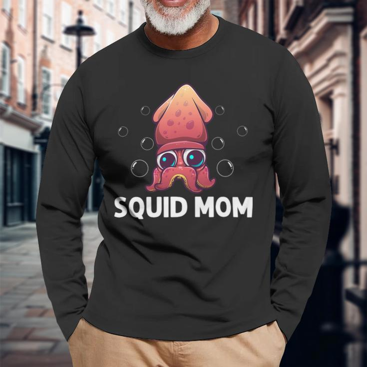 Cool Squid For Mom Mother Octopus Biology Sea Animals V2 Long Sleeve T-Shirt Gifts for Old Men
