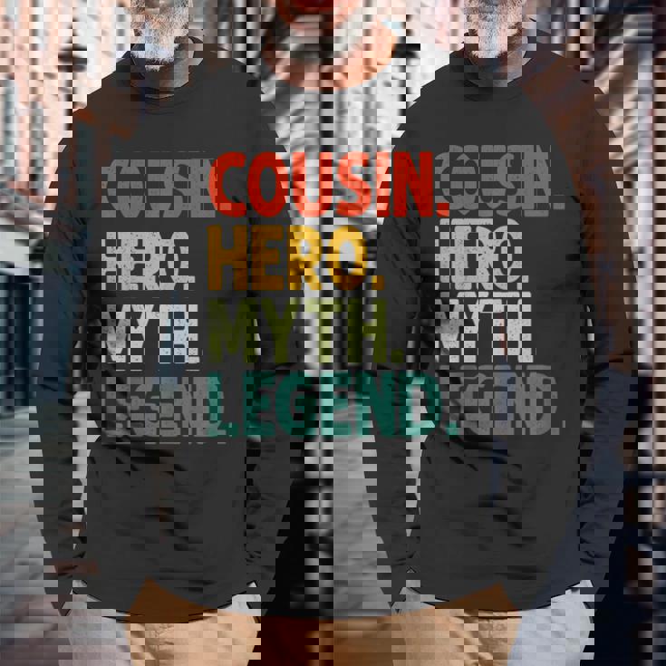 Cousin Held Mythos Legende Retro Vintage-Cousin Langarmshirts Geschenke für alte Männer