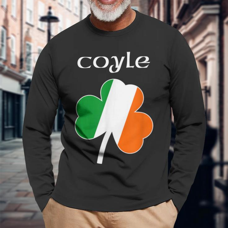 Coyle Reunion Irish Name Ireland Shamrock Long Sleeve T-Shirt Gifts for Old Men