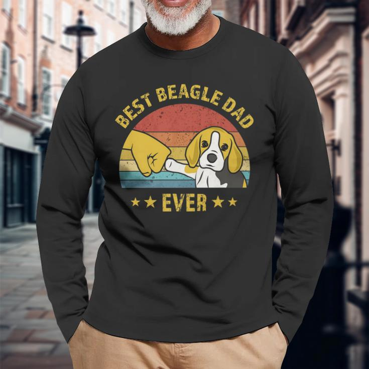 Cute Best Beagle Dad Ever Retro Vintage Puppy Lover V2 Long Sleeve T-Shirt Gifts for Old Men