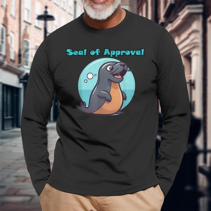 Cute Seal Of Approval Long Sleeve T-Shirt Gifts for Old Men
