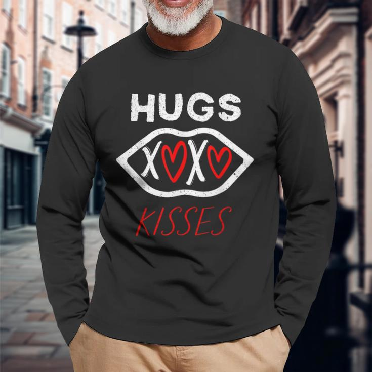 Cute Xoxo Hugs Kisses Valentines Day Couple Matching Long Sleeve T-Shirt Gifts for Old Men