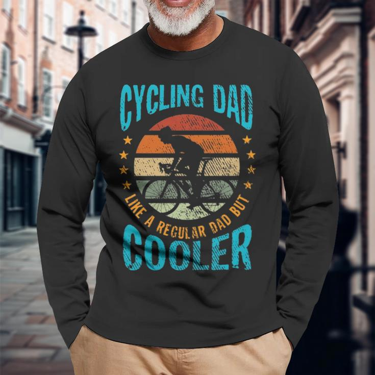 Cycling Dad Bike Rider Cyclist Fathers Day Vintage Long Sleeve T-Shirt Gifts for Old Men