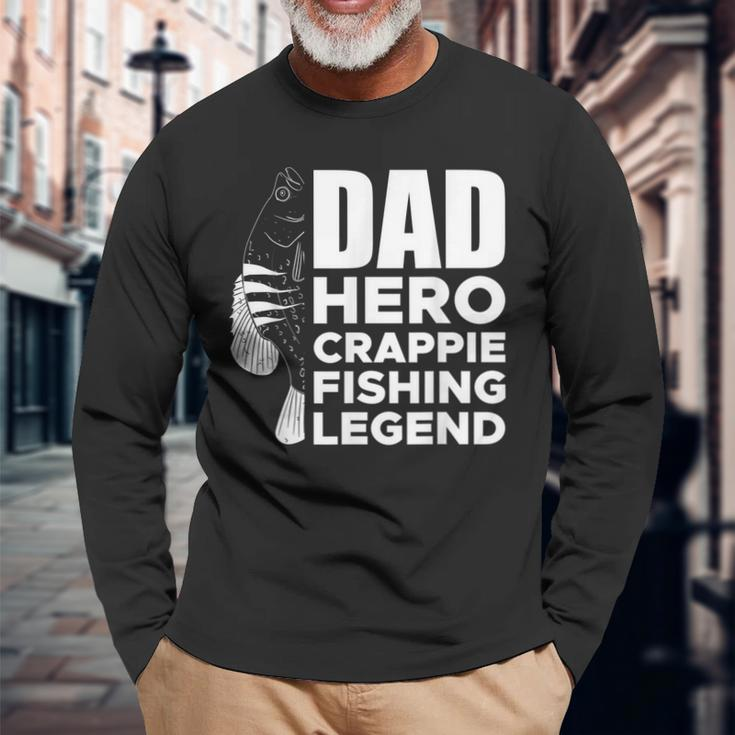 Dad Hero Crappie Fishing Legend Vatertag Langarmshirts Geschenke für alte Männer