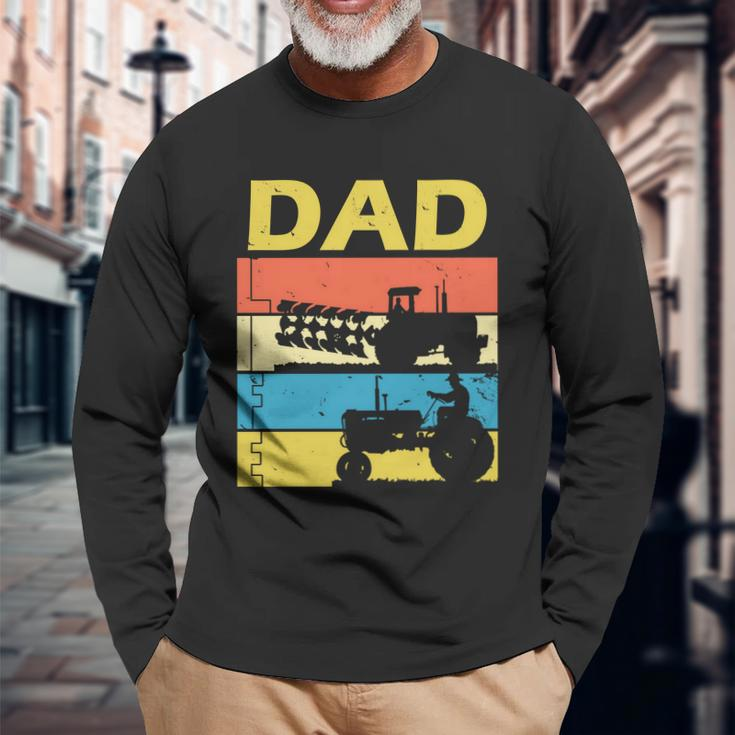 Dad Life Tractor Farmer Retro Tractor Long Sleeve T-Shirt Gifts for Old Men