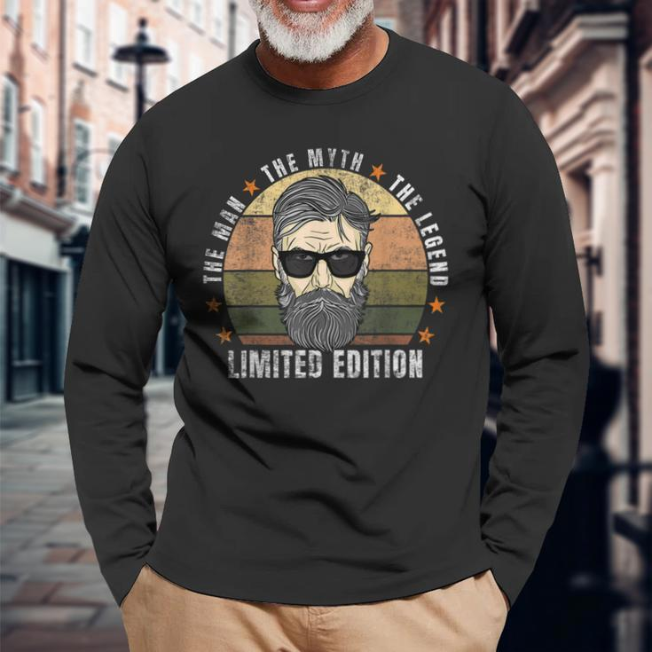 Dad The Man Myth Legend For Fathers Day Vintage Retro Long Sleeve T-Shirt Gifts for Old Men