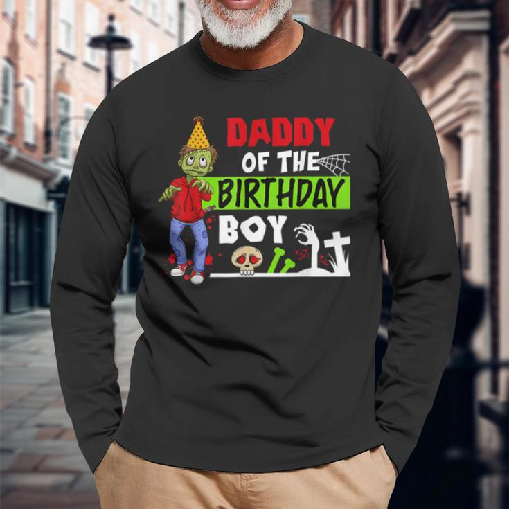 Daddy Of The Birthday Boy Cute Zombie &Amp Boys Long Sleeve T-Shirt T-Shirt Gifts for Old Men