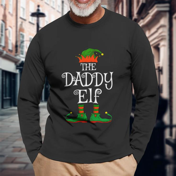 Daddy Elf Matching Christmas Pajama Dad Men Long Sleeve T-Shirt Gifts for Old Men