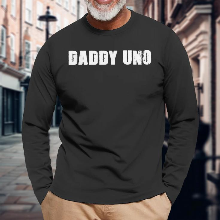 Daddy Uno Number One Best Dad 1 Long Sleeve T-Shirt T-Shirt Gifts for Old Men