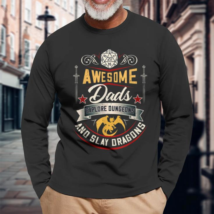 Dads Explore Dungeons Dad Dragons Bnfrbt Long Sleeve T-Shirt Gifts for Old Men