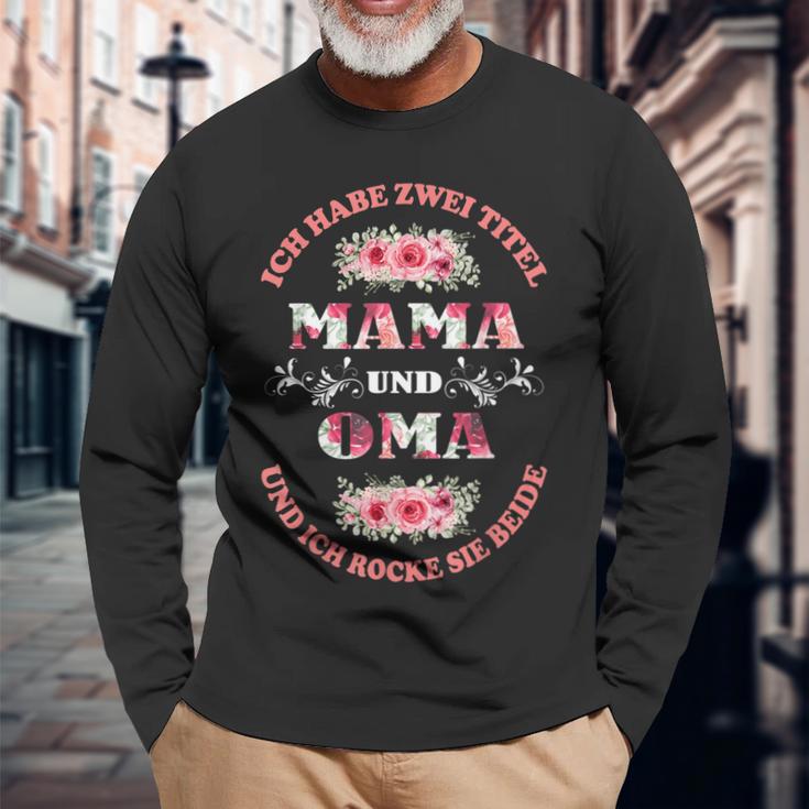 Damen Langarmshirts Mama und Oma Rocker mit Blumen & Vintage-Schrift Geschenke für alte Männer