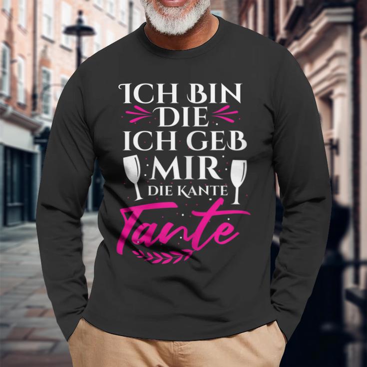 Damen Party Mädels Ich Bin Die Ich Geb Mir Die Kante Tante Langarmshirts Geschenke für alte Männer