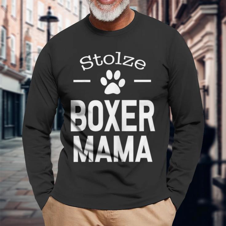 Damen Stolze Boxer Mama Dog Hunde Mutter Haustier Langarmshirts Geschenke für alte Männer