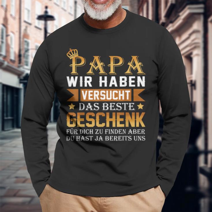 Das Beste Geschenk Papa Tochter Sohn Long Sleeve T-Shirt Geschenke für alte Männer