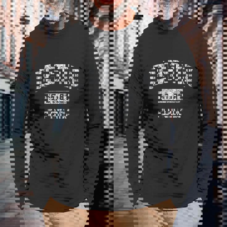 Destin Florida Fl Vintage Established Sports Men Women Long Sleeve T-Shirt T-shirt Graphic Print Gifts for Old Men