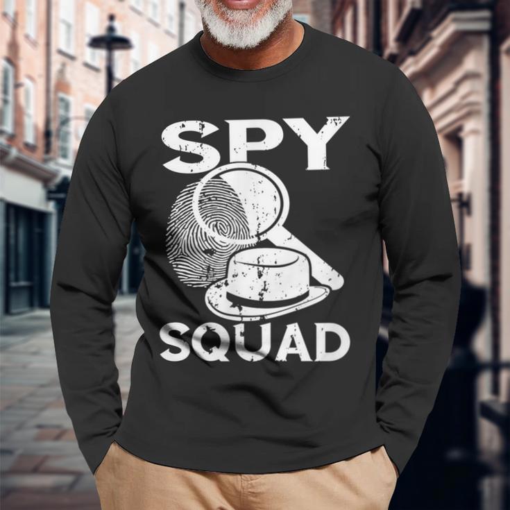 Detektiv Spy Squad Spy Kostüm Investigate Espionage Agent Langarmshirts Geschenke für alte Männer