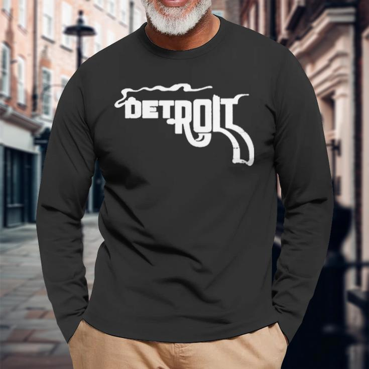 Detroit Smoking Gun Long Sleeve T-Shirt T-Shirt Gifts for Old Men