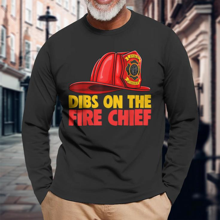 Dibs On The Fire Chief Fire Fighters Love Long Sleeve T-Shirt Gifts for Old Men