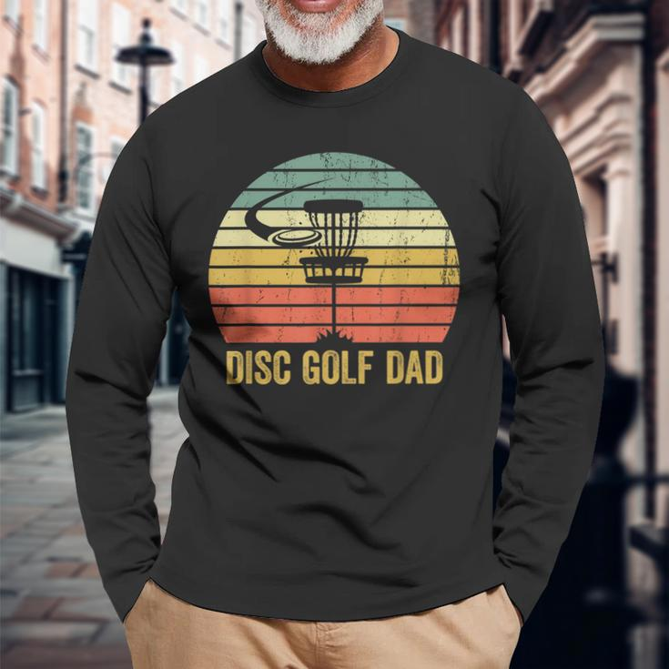 Disc Golf Dad Vintage Fathers Day Frisbee Golfer Retro Long Sleeve T-Shirt Gifts for Old Men