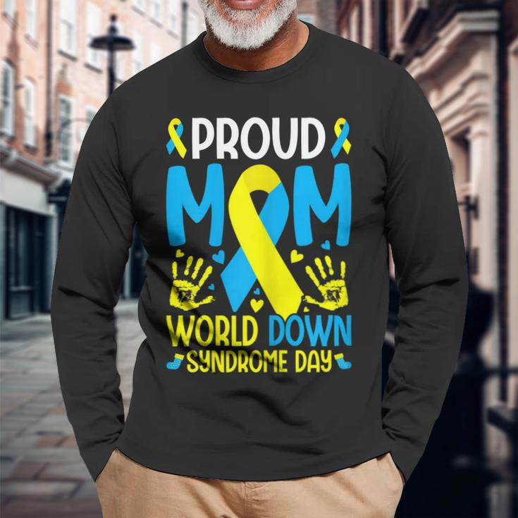 Down Syndrome Mom Ribbon World Down Syndrome Awareness Day Long Sleeve T-Shirt T-Shirt Gifts for Old Men