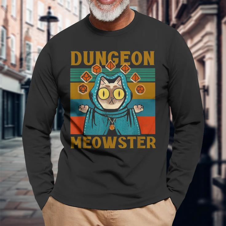 Dungeon Meowster Nerdy Halloween Cat Dad Long Sleeve T-Shirt T-Shirt Gifts for Old Men