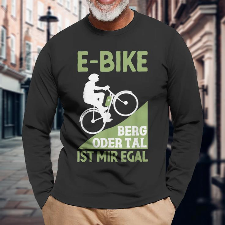 E-Bike Berg Oder Tal Ist Mir Egal Fahrradfahrer Radfahrer Langarmshirts Geschenke für alte Männer