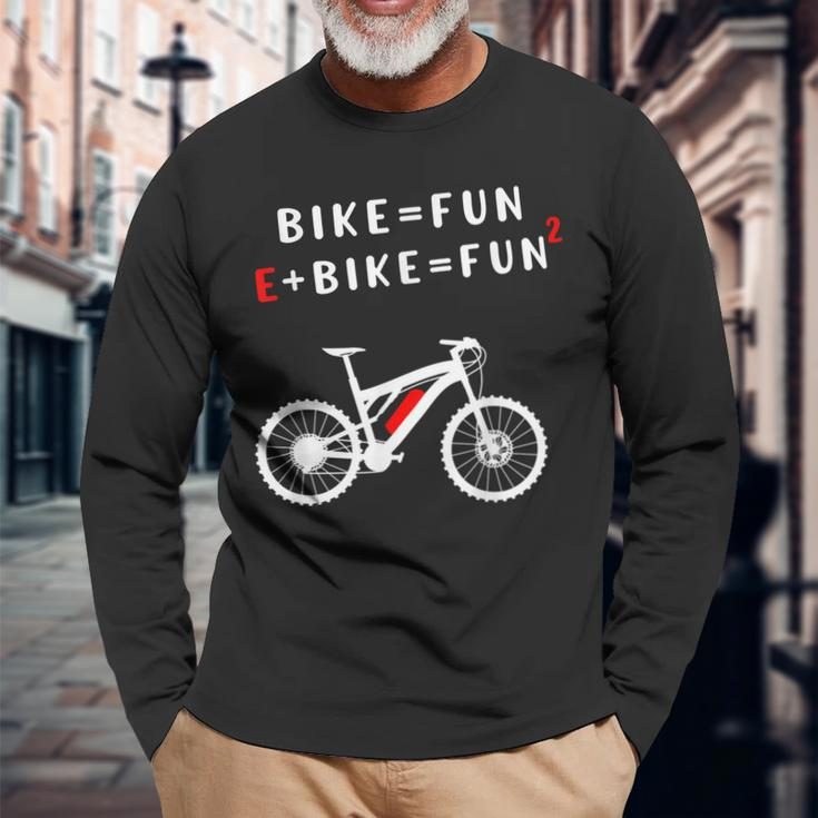 E-Bike Fahrer Geschenk T-Shir Ebike Radfahrer Elektrofahrrad Langarmshirts Geschenke für alte Männer