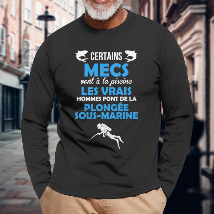 Echte Männer Tauchen Langarmshirts, Lustiges Spruch für Taucher Geschenke für alte Männer