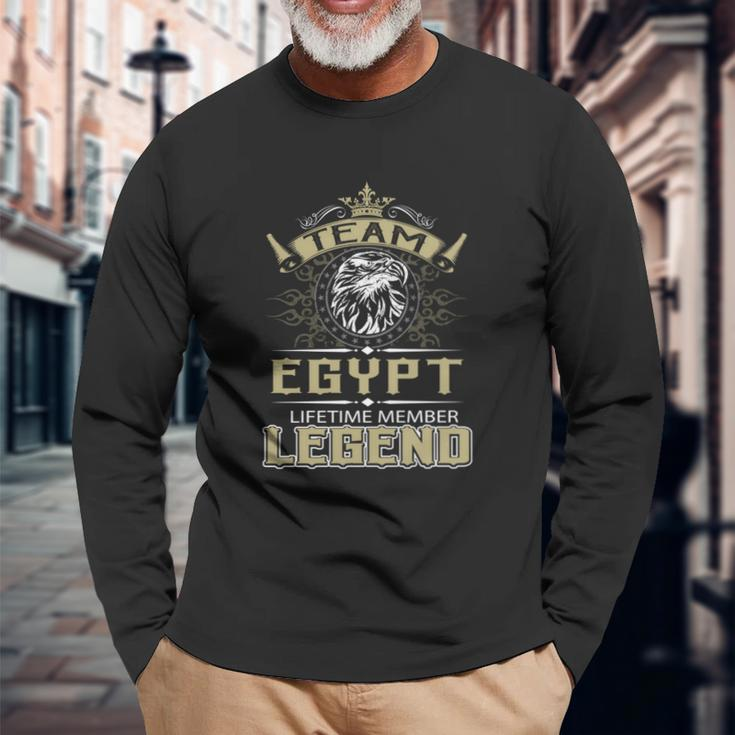 Egypt Name Egypt Eagle Lifetime Member L Long Sleeve T-Shirt Gifts for Old Men