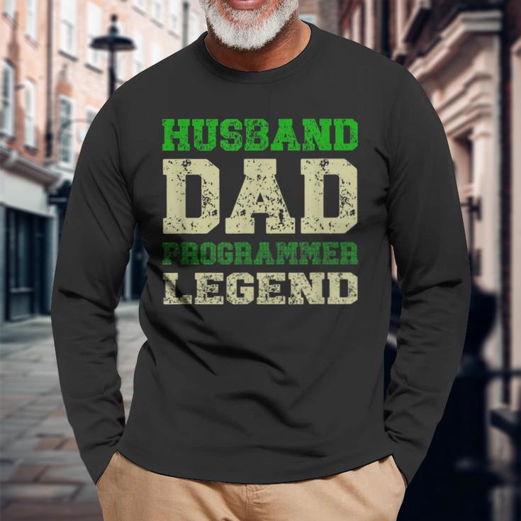 Ehemann Vater Programmer Legend Programmier Dad Langarmshirts Geschenke für alte Männer