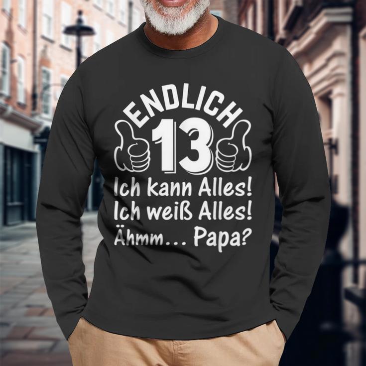 Endlich 13 Ich Kann Alles 13 Jahre Nager 13 Geburtstag Langarmshirts Geschenke für alte Männer