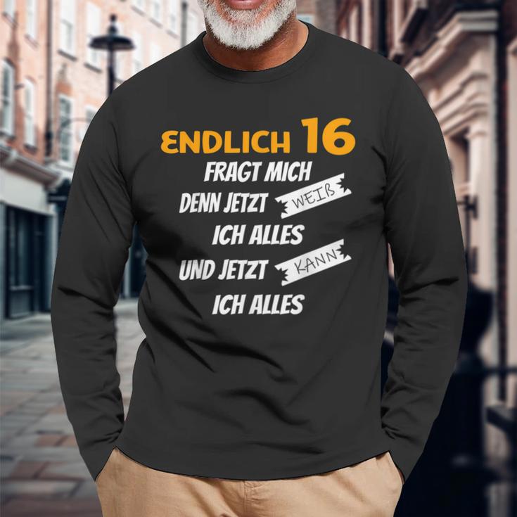 Endlich 16 Lustiges Geburtstags Langarmshirts Geschenke für alte Männer