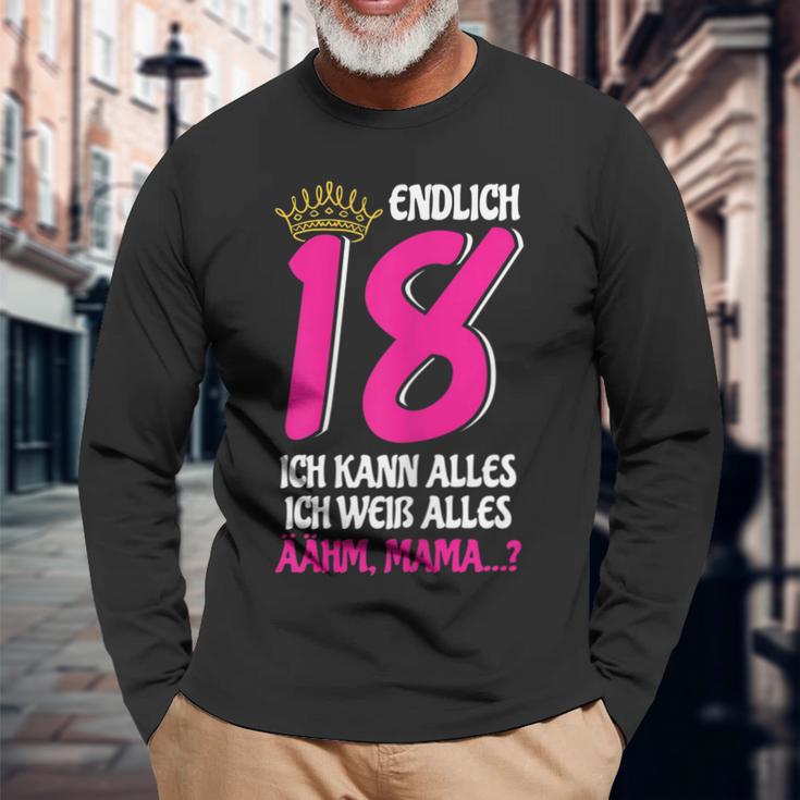 Endlich 18 Langarmshirts für Damen, Lustiges Volljährig Mädchen Geburtstagsshirt Geschenke für alte Männer