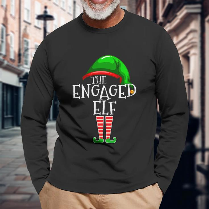 The Engaged Elf Matching Group Christmas Engagement Long Sleeve T-Shirt Gifts for Old Men