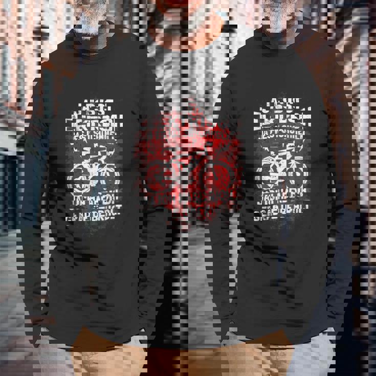 Fahrrad Elektrofahrrad Spruch Lustig Motiv Radfahren Bike V2 Long Sleeve T-Shirt Geschenke für alte Männer
