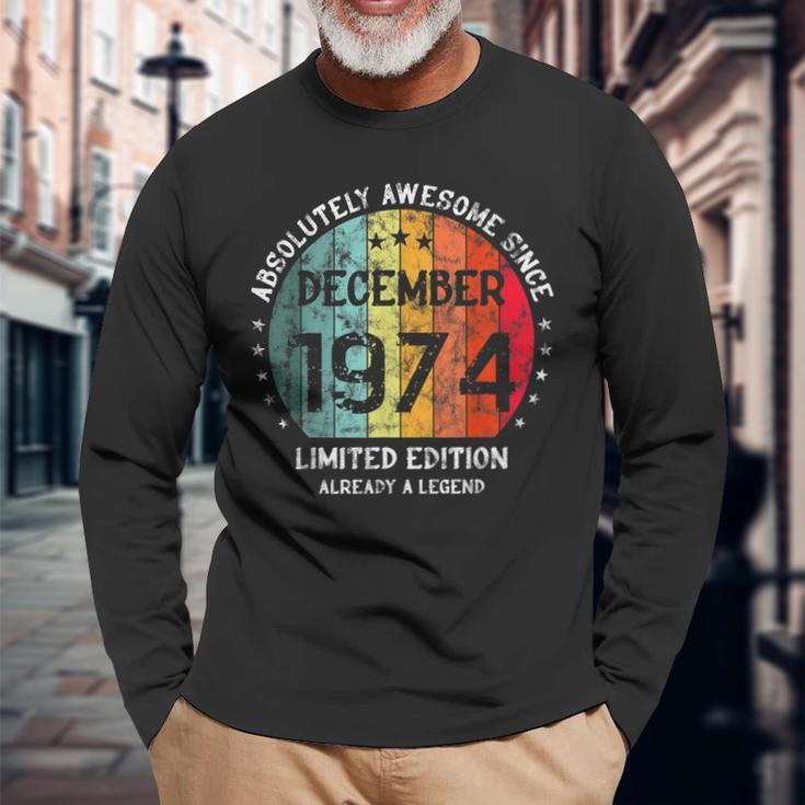 Fantastisch Seit Dezember 1974 Männer Frauen Geburtstag Langarmshirts Geschenke für alte Männer