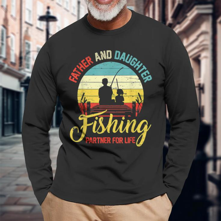 Father Daughter Fishing Partner For Life Retro Matching Dad V2 Long Sleeve T-Shirt Gifts for Old Men