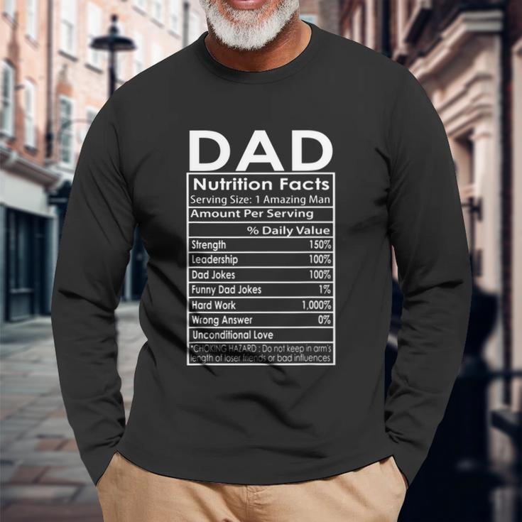 Fathers Day Dad Nutrition Facts Long Sleeve T-Shirt Gifts for Old Men