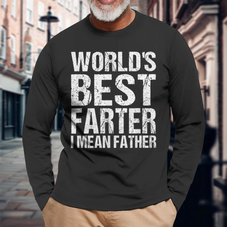 Fathers Day Retro Dad Worlds Best Farter I Mean Father Long Sleeve T-Shirt T-Shirt Gifts for Old Men