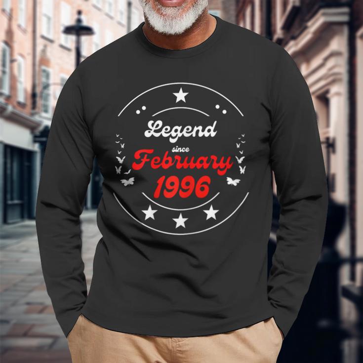 Februar 1996 Geburtstagslegende Mann Junge Seit Februar 1996 Langarmshirts Geschenke für alte Männer