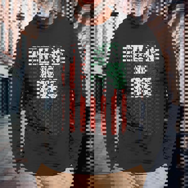 Free-Ish Since 1865 Juneteenth Day Flag Black Pride Tshirt Long Sleeve T-Shirt T-Shirt Gifts for Old Men