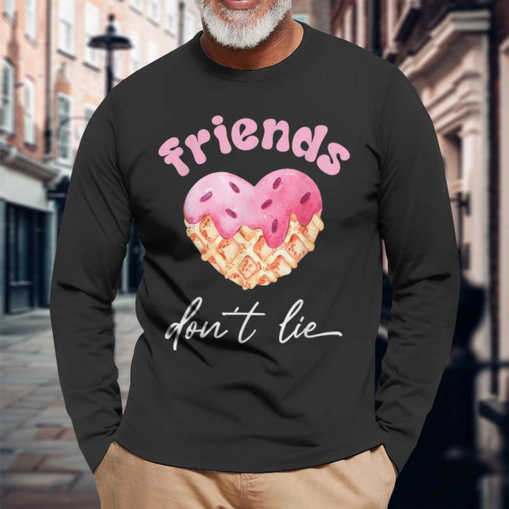 Friends Dont Lie Waffle Lovers Long Sleeve T-Shirt Gifts for Old Men