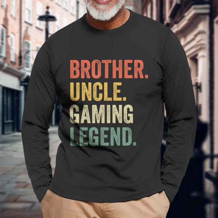 Gamer Brother Uncle Gaming Legend Vintage Video Game Tshirt Long Sleeve T-Shirt Gifts for Old Men