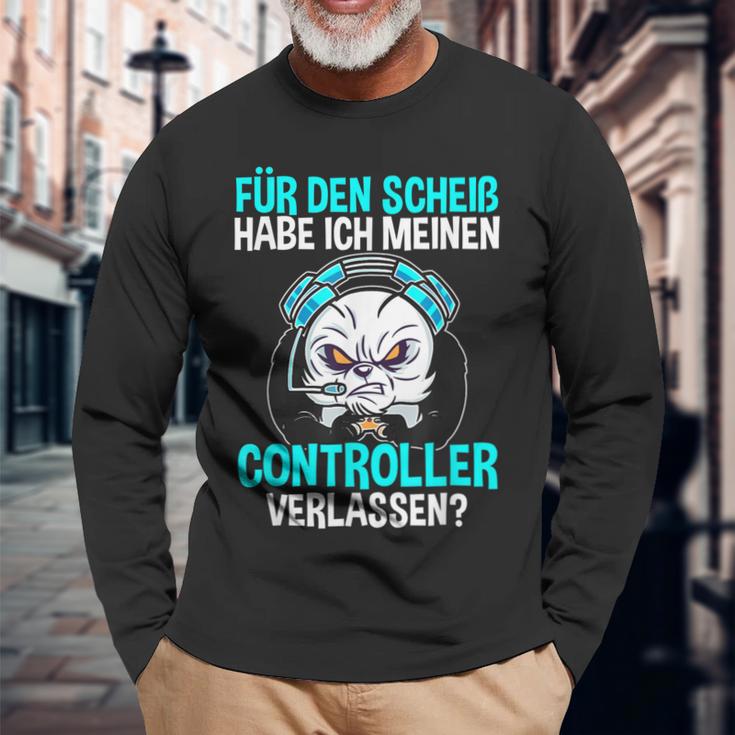 Gamer Zocker Controller Langarmshirts, Lustiger Spruch zum Zocken Geschenke für alte Männer