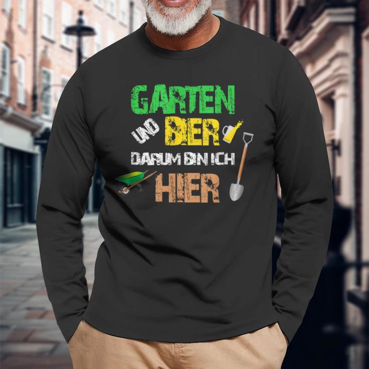 Garten Und Bier Darum Bin Ich Hier Langarmshirts Geschenke für alte Männer