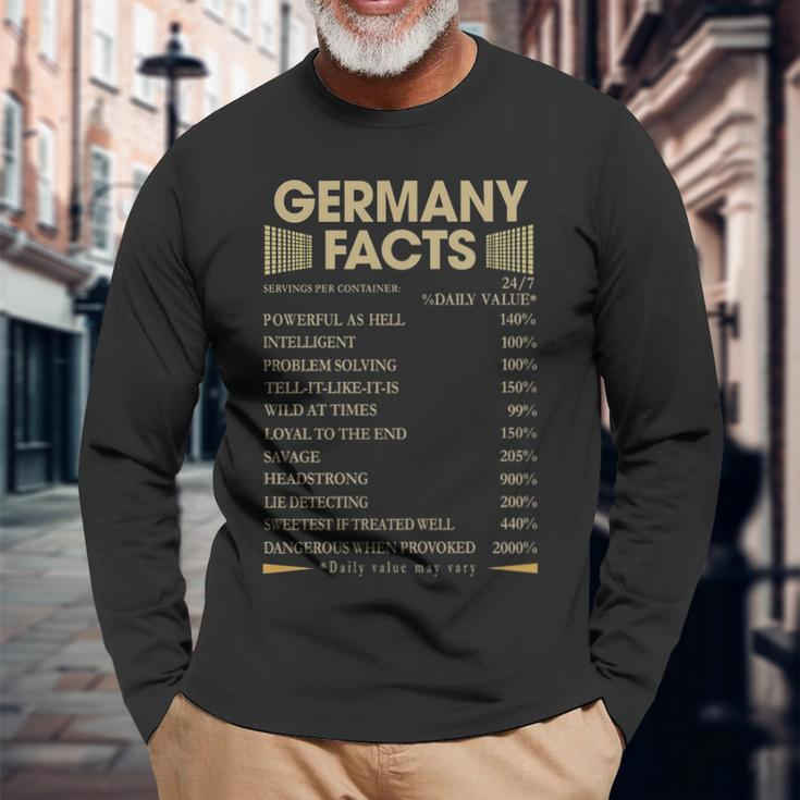 Germany Name Germany Facts Long Sleeve T-Shirt Gifts for Old Men