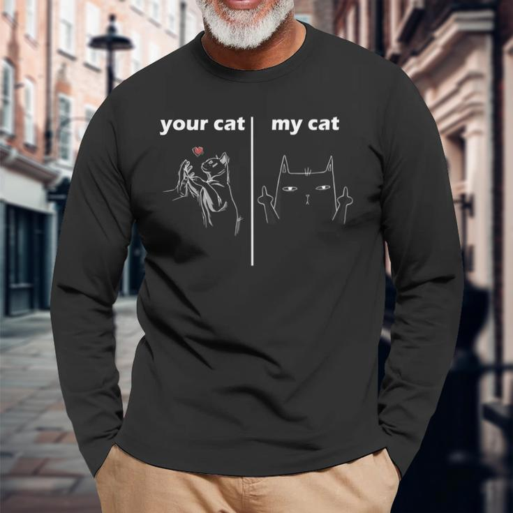 Geschenkidee Für Katzenliebhaber Deine Katze Meine Katze Long Sleeve T-Shirt Geschenke für alte Männer