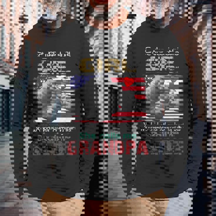 This Girl Who Kinda Stole My Heart She Calls Me Grandpa Long Sleeve T-Shirt Gifts for Old Men
